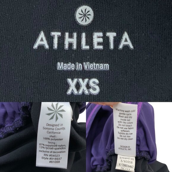 Athleta Ready Set 2 in 1 Shorts XXS 2XS Purple Built In Brief Athletic Running - Picture 3 of 12
